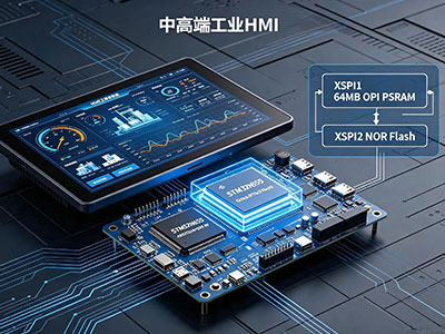 中高端工业HMI主控STM32N655 + APS512XXN‑OB9‑BG存储方案